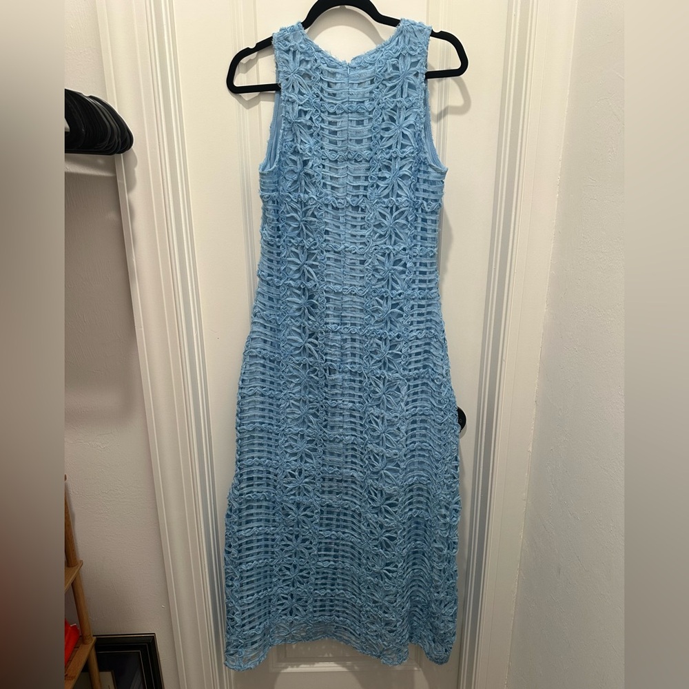 Endless Rose Light Blue Crochet Midi Dress